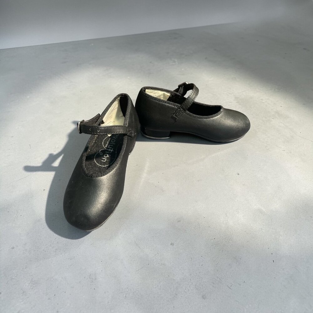 Revolution Girls Black Mary Jane Tap Dance Shoes Size 12